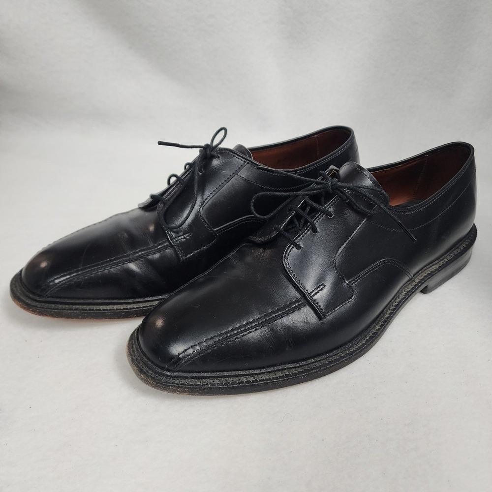Allen Edmonds Dawson Mens US 9 D Oxford Black Leather Bicycle Toe Dress Shoes